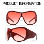 BOTEN Red Oversized Funky Wraparound Sunglasses