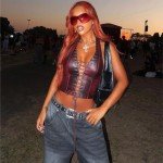 BOTEN Red Oversized Funky Wraparound Sunglasses