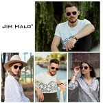 JIM HALO Retro Square Aviator Sunglasses (Gold/Brown)