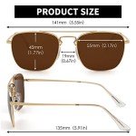 JIM HALO Retro Square Aviator Sunglasses (Gold/Brown)