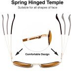 Men's Polarized Rectangular Metal Sunglasses - Gold/Brown