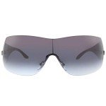 Versace Silver Shield Sunglasses with Grey Lenses