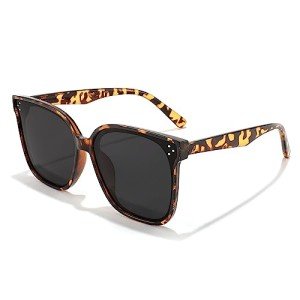 FEISEDY Retro Polarized Square Oversized Sunglasses