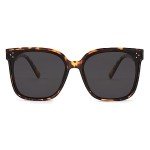 FEISEDY Retro Polarized Square Oversized Sunglasses