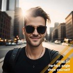 FEISEDY Retro Polarized Square Oversized Sunglasses