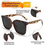 FEISEDY Retro Polarized Square Oversized Sunglasses