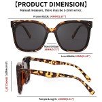 FEISEDY Retro Polarized Square Oversized Sunglasses