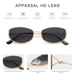 Stylish Retro Oval Hexagonal Sunglasses in Gold/Grey