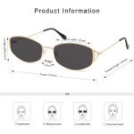 Stylish Retro Oval Hexagonal Sunglasses in Gold/Grey