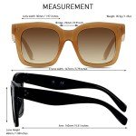 ANDWOOD Women's Oversized Square Sunglasses - 2 Pack