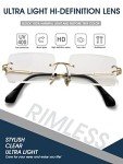 Vintage Rimless Rectangle Sunglasses in Clear