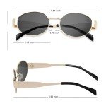 Trendy Retro Oval Sunglasses for Women - Gold