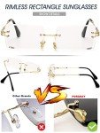Vintage Rimless Rectangle Sunglasses in Clear