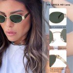 VIA LEECA 90s Retro Oval Sunglasses for Everyone