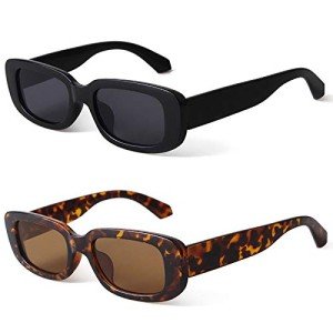 KUGUAOK Retro Rectangle UV Protection Sunglasses