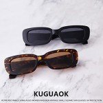 KUGUAOK Retro Rectangle UV Protection Sunglasses