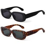 KUGUAOK Vintage Retro Rectangle Sunglasses for All