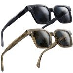 Trendy Polarized Retro Sunglasses for All (2 Pack)
