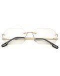Gold Frameless Octagon Sunglasses for Men & Women