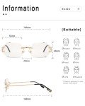 Gold Frameless Octagon Sunglasses for Men & Women