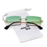 Trendy Rimless Rectangle Sunglasses with Gradient Lenses