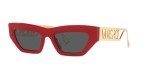 Versace Women's Red Frame Sunglasses with Gray Lenses