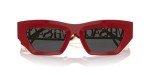 Versace Women's Red Frame Sunglasses with Gray Lenses