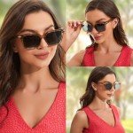 Black Oversized Polarized Rectangle Sunglasses for All