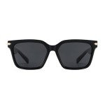 Black Oversized Polarized Rectangle Sunglasses for All