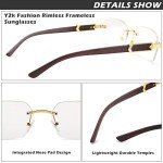 Trendy Rimless Square Sunglasses for All