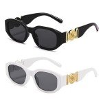 Retro 90's Rectangle Sunglasses for Women - UV400