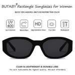 Retro 90's Rectangle Sunglasses for Women - UV400