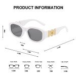 Retro 90's Rectangle Sunglasses for Women - UV400