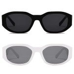 Retro 90's Rectangle Sunglasses for Women - UV400
