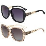 Sparkling Oversized Polarized Square Sunglasses HJ025