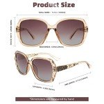 Sparkling Oversized Polarized Square Sunglasses HJ025