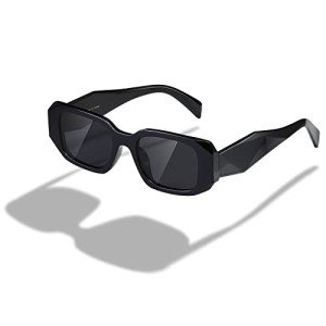 Kimorn Retro Rectangle Sunglasses for Men & Women