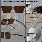 Men’s Polarized UV400 Square Sunglasses for Big Heads