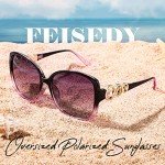 FEISEDY Women’s Oversized Polarized Pearl Sunglasses