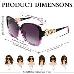 FEISEDY Women’s Oversized Polarized Pearl Sunglasses