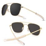 Men's Polarized Aviator Sunglasses - Military Style