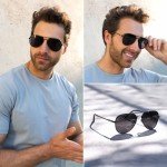 Polarized Classic Black Aviator Sunglasses
