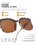 TIJN Oversized Polarized Sunglasses - Opal Tortoise
