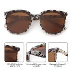 TIJN Oversized Polarized Sunglasses - Opal Tortoise