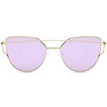 SOJOS Women's Cat Eye Designer Sunglasses - Gold/Purple
