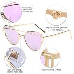 SOJOS Women's Cat Eye Designer Sunglasses - Gold/Purple