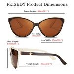 FEISEDY Women's Classic Polarized Cateye Sunglasses