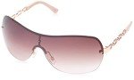 Rose Gold Rectangular Shield Sunglasses for Women