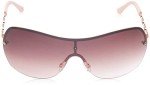 Rose Gold Rectangular Shield Sunglasses for Women