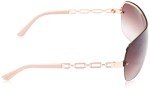 Rose Gold Rectangular Shield Sunglasses for Women